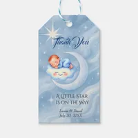 Baby Boy Shower Invite Moonlight Stars Watercolor Gift Tags