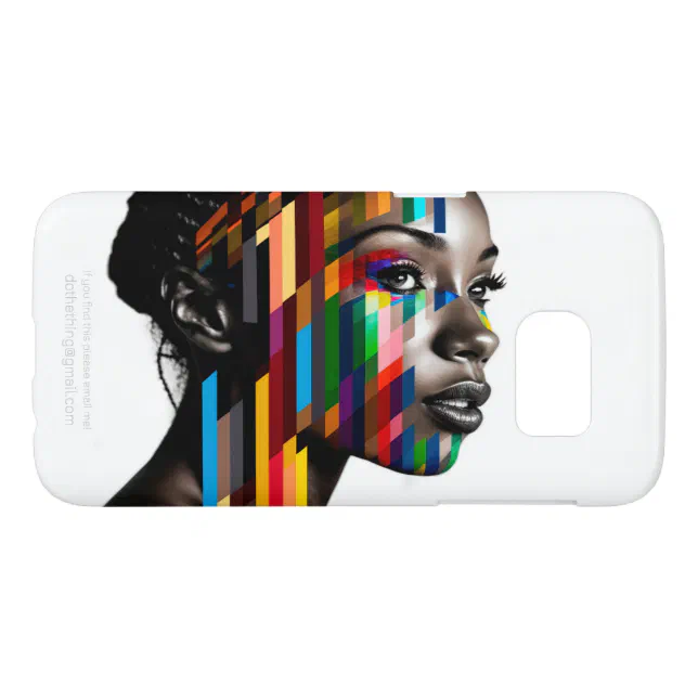 Black Woman Face Color Bars Portrait Samsung Galaxy S7 Case