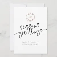 Corporate Logo QR Code Any Color Seasons Greetings Holiday Card