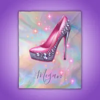 Monogrammed High Heel on Mother of Pearl | Fleece Blanket