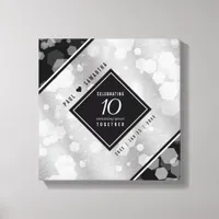 Elegant 10th Tin Wedding Anniversary Celebration Canvas Print