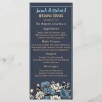 Navy Elegant Moody Floral Wedding Menu