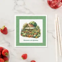 Green Gingham Produce Stand - Farmers Market Party Napkins