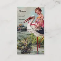 Vintage Stork and Child Business Card
