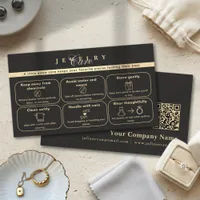 Elegant Black & Gold Jewelry Card Insert Card