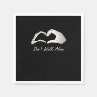 Don't Walk - White Classic - Skeleton Hands Hearts Napkins