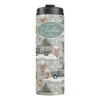 Earth Tones Christmas Pattern#2 ID1009 Thermal Tumbler