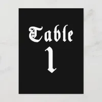 Calligraphy Table Number Postcard