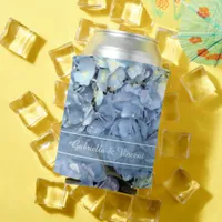 Blue Hydrangea Floral Wedding Favor Can Cooler