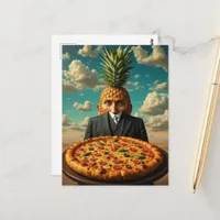 Surreal Pineapple Pizza Man Postcard