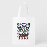 Christmas Tis The Season Grocery Bag
