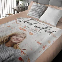 Trendy Script Photo Graduation Fleece Blanket