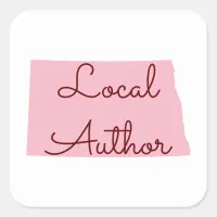 Custom Colors North Dakota Local Author Square Sticker