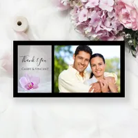 Pink Orchid and Bridal Veil Wedding Thank You