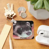 Adorable Sable Ferret Photo Keychain