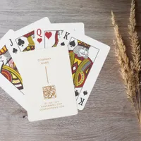 Gold Dots Minimalist Simple Cream Business Poker Cards