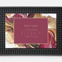 Abstract Sparkling Wedding Welcome Wine Red ID1018 Bar Mat