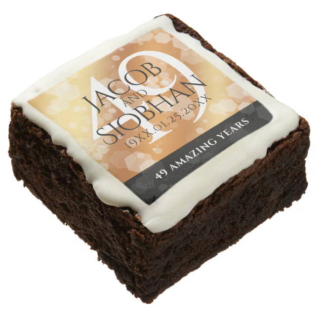 Elegant 49th Copper Wedding Anniversary Brownie