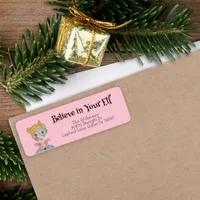 Festive Minimal Christmas Hand Drawn Elf Hat Label