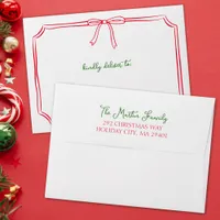 Whimsical Christmas | Fun Festive Bow Holiday Card Envelope