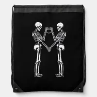 Skeleton Heart Hands Sign Halloween Costume Classi Drawstring Bag