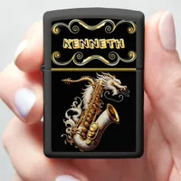 Personalized Saxophone Lighter with Dragon Art