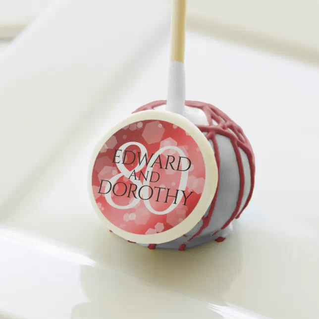 Elegant 80th Ruby Wedding Anniversary Celebration Cake Pops