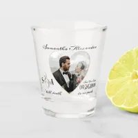 Gothic Wedding Photo Heart Till Death Do Us Part Shot Glass