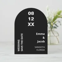 Black Modern Minimalist Wedding Save the Date