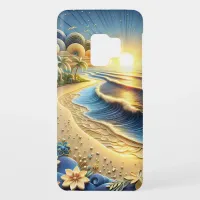 Ocean View Tropical Paper Quilling Effect  Case-Mate Samsung Galaxy S9 Case