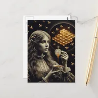 Surreal Tea Time With Bees Postcard