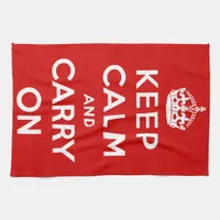 Keep Calm and Carry On Red Towel