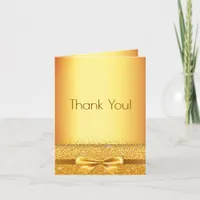 Birthday photo gold elegant Thank You card