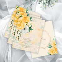 Rose Garden Wedding Yellow ID764 RSVP Card