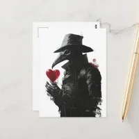 A Plague Doctor With a Heart Horror Art Postcard