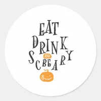 Eat Drink And Be Scary Happy Halloween Vintage Coo Classic Round Sticker