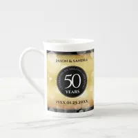 Elegant 50th Golden Wedding Anniversary Bone China Mug