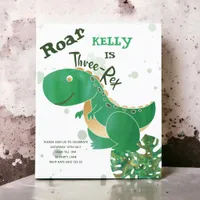 BUDGET Roar, Three-Rex Cute Dinosaur Invitation