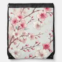 Cherry Blossom Drawstring Bag