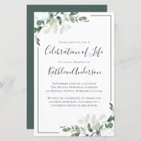 Budget Eucalyptus Celebration of Life Invitation