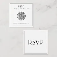 Modern and Elegant Stylish Wedding Large RSVP Note Card