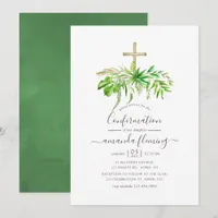 Watercolor Forest Greenery Confirmation Invitation
