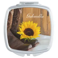 Country Sunflower Western Wedding Mirror For Makeup