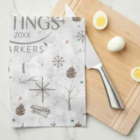 Boho Twigs & Pinecone Christmas ID986 Kitchen Towel