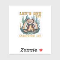 Let's Get Lit. Campfire Lit. Camping Lover Classic Sticker