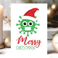 Merry Christmask Covid-19 Funny Germ Christmas Holiday Card