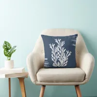 Modern Coral Coastal Decor Throw Pillow