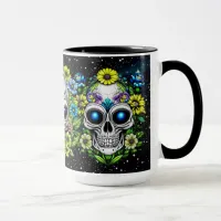 Extraterrestrial Alien Skulls and Flowers  Mug