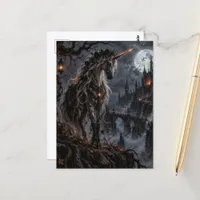 Dark Fantasy Halloween Unicorn Postcard