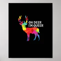 Oh Deer Queer Funny Pun LGBT Pride Design Poster